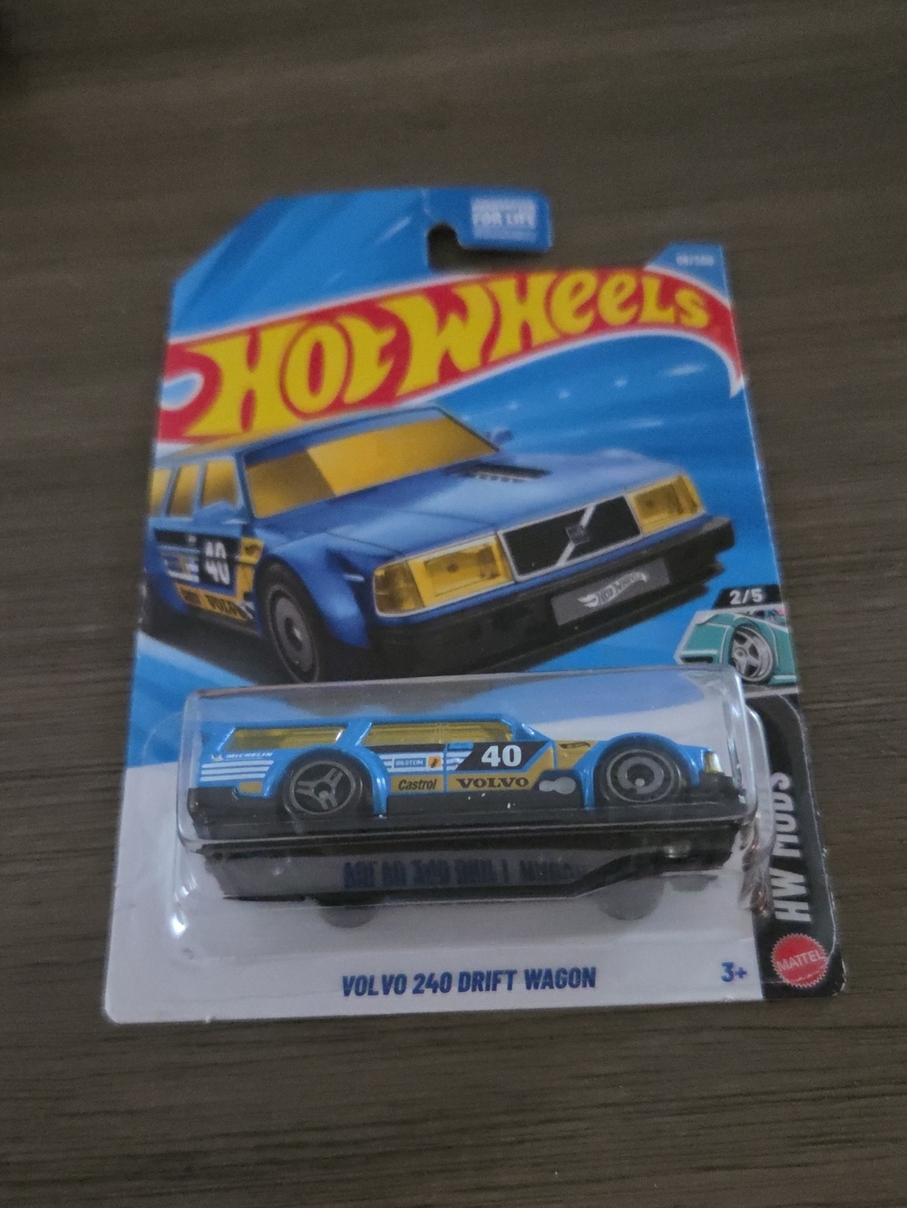 Mattel Hot Wheels Volvo 240 Drift Wagon - Blue & Yellow